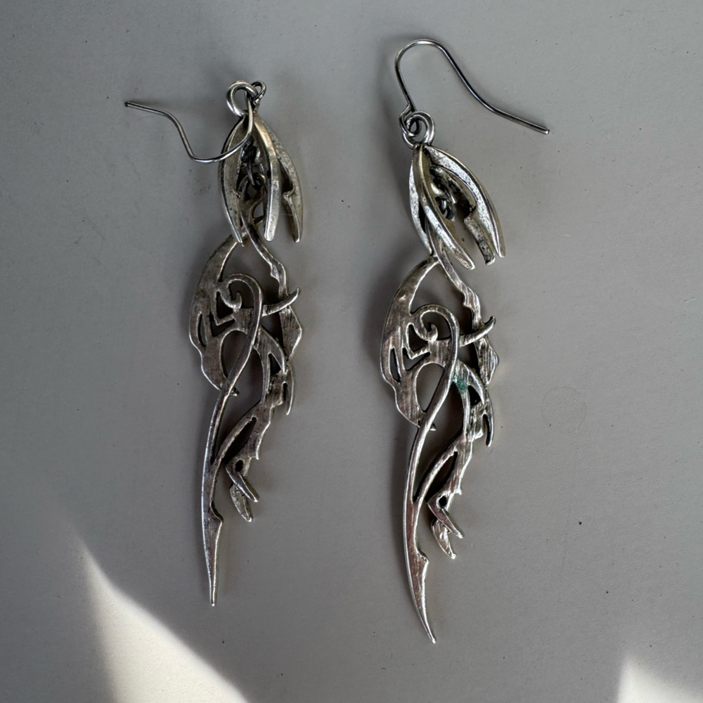 Vintage Silver Artistic Intricate Tribal Earrings